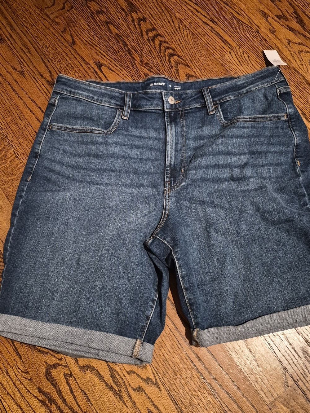 Old Navy Dark Blue WoW Denim Cuffed Women’s Shorts 16